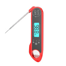 Load image into Gallery viewer, Professional Waterproof Digital Food Thermometer Pyrometer with Folding Foldable Probe Waterproof Digital Instant Read Meat Thermometer with 4.6” Folding Probe Backlight &amp; Calibration Function for Cooking Food Candy BBQ Grill for Kitchen Food Cooking
