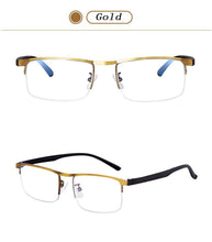 Load image into Gallery viewer, Progressive Reading Glasses Multifocal Anti Blue Ray Glass Glasses Half Frame Metal Alloy  For Men And Women Reading Glasses Anti Blue Ray Multifocus Reader
