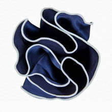Load image into Gallery viewer, Vittorio Farina Round Pocket Square with Embroidered Piping
