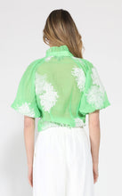Load image into Gallery viewer, Puff sleeve embroidered organza top
