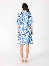 Load image into Gallery viewer, Puffed plated quater sleeve belt dress
