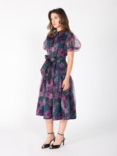 Load image into Gallery viewer, Puffed sleeve band collar belt dress

