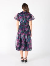 Load image into Gallery viewer, Puffed sleeve band collar belt dress
