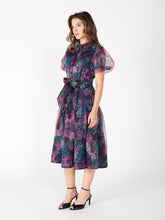 Load image into Gallery viewer, Puffed sleeve band collar belt dress
