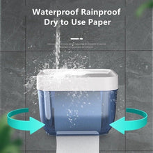 Load image into Gallery viewer, Punch-free Toilet Paper Holder Box Waterproof Storage Toilet Paper Storage Rack Paper Towel Kitchen Bathroom Storage Box Waterproof Toilet Paper Holder Wall Mounted Punch Free Paper Dispenser Transparent Storage Box Bathroom Kitchen Supply
