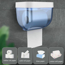 Load image into Gallery viewer, Punch-free Toilet Paper Holder Box Waterproof Storage Toilet Paper Storage Rack Paper Towel Kitchen Bathroom Storage Box Waterproof Toilet Paper Holder Wall Mounted Punch Free Paper Dispenser Transparent Storage Box Bathroom Kitchen Supply
