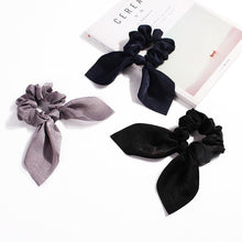 Load image into Gallery viewer, Pure Color Elastic Hair Band Rabbit Ear Bow Pearl Hair Rope Satin Ponytail Scrunchie Bobbles Elastic Hair Ties Ropes Ponytail Holder Accessories for Women And Girls

