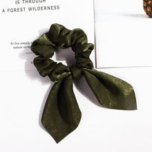 Load image into Gallery viewer, Pure Color Elastic Hair Band Rabbit Ear Bow Pearl Hair Rope Satin Ponytail Scrunchie Bobbles Elastic Hair Ties Ropes Ponytail Holder Accessories for Women And Girls
