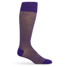 Load image into Gallery viewer, Purple / Gold Birdseye Dress Socks
