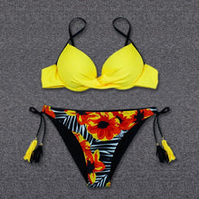 Load image into Gallery viewer, Push Up Bikini Floral Print Swimsuit Swimwear Women Bathing Suit Bikinis Set Brazilian Beach Female Wear Women's Bikini Swimsuits Floral Printed Bathing Suits for Women 2 Piece Bikini
