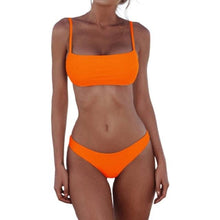 Load image into Gallery viewer, Push Up Bikini Set Swimsuits High Waist Swimwear Women Ribbed Bathing Suits Brazilian Bikinis Swimsuit for Women  Bottom Triangle Bikinis Top Bathing Suit
