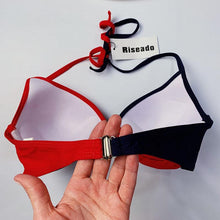 Load image into Gallery viewer, Push Up Women Bikinis Swimwear  Women's Bathing Suits Push Up Halter Bandage Bikini Floral Printing Swim Bottoms Two Piece Swimsuits Women Swimsuits Bathing Suit Halter  Leaf Print Beach Wear Plus Size
