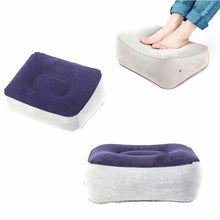 Load image into Gallery viewer, PVC Footrest Pillow Inflatable Portable Foot Rest Plush Pillow Cushion Travel Plane Train Office Home Leg Feet Relaxing Tool Inflatable Foot Rest Pillow for Travel Kids Adults Airplane Travel Pillow Adjustable Height Cushions
