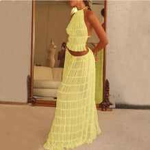 Load image into Gallery viewer, 2-Piece Chic Halter Dress Suit Set
