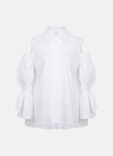 Load image into Gallery viewer, Quarta Open Shoulders White Organic Cotton Shirt

