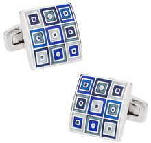 Load image into Gallery viewer, Quilted Cufflinks in Blue
