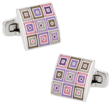 Load image into Gallery viewer, Quilted Cufflinks in Enamel
