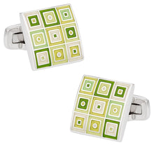 Load image into Gallery viewer, Quilted Cufflinks in Green
