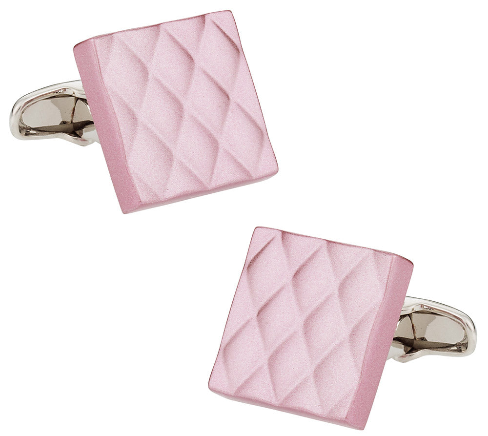 Quilted Metallic Pink Cufflinks