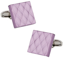 Load image into Gallery viewer, Quilted Metallic Purple Cufflinks
