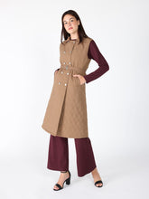 Load image into Gallery viewer, Quilted Sleeveless Belted Long Jacket
