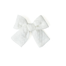 Load image into Gallery viewer, Quilted White - Petite Hair Bow
