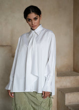 Load image into Gallery viewer, Quinta Tie Detail White Organic Cotton Shirt

