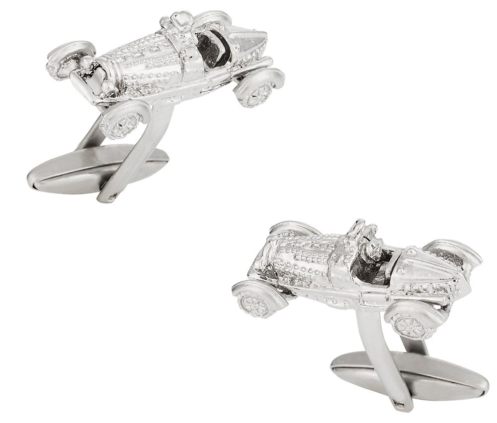 Racecar Cufflinks in Silver