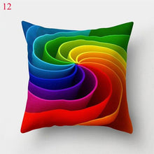 Load image into Gallery viewer, Rainbow Pillowcase Colorful Pillow Covers Cushion Cover Rainbow Throw Pillow Case Cushion Covers Abstract Swirl Rainbow Blue Green Red Bright Colors Wave Blend Throw Pillow Covers
