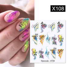 Load image into Gallery viewer, Rainbow Wave Love Heart Pattern Water Decals Stickers Butterfly Dragon Geometry Slider For Nails Art Decoration Tip Water Transfer Nail Decals Sticker For Pretty Girl Self-Adhesive Nail Decals Designer Nail Stickers for Acrylic
