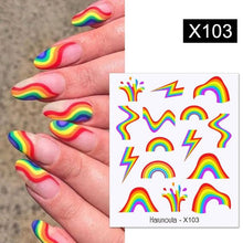 Load image into Gallery viewer, Rainbow Wave Love Heart Pattern Water Decals Stickers Butterfly Dragon Geometry Slider For Nails Art Decoration Tip Water Transfer Nail Decals Sticker For Pretty Girl Self-Adhesive Nail Decals Designer Nail Stickers for Acrylic
