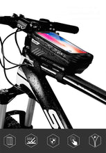 Load image into Gallery viewer, Rainproof Bicycle Bag Frame Front Top Tube Cycling Bag Reflective 6.5in Phone Case Touchscreen Bag Bike Accessories Bike Phone Bag Bicycle Bag Front Frame Pouch Top Tube Pouch Waterproof Bike Holder Accessories Bag Mount Handlebar Cell Phone
