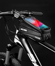 Load image into Gallery viewer, Rainproof Bicycle Bag Frame Front Top Tube Cycling Bag Reflective 6.5in Phone Case Touchscreen Bag Bike Accessories Bike Phone Bag Bicycle Bag Front Frame Pouch Top Tube Pouch Waterproof Bike Holder Accessories Bag Mount Handlebar Cell Phone
