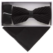 Load image into Gallery viewer, Vittorio Farina Pleated Bow Tie &amp; Pocket Square
