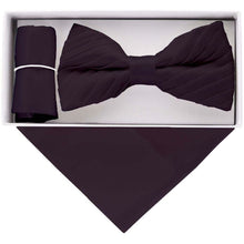 Load image into Gallery viewer, Vittorio Farina Pleated Bow Tie &amp; Pocket Square
