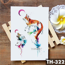 Load image into Gallery viewer, Realistic 3D Wolf Moon Temporary Tattoo Sticker Waterproof Stylish Body New Luxury Animal Tattoo For Men Women
