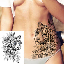 Load image into Gallery viewer, Realistic Big Flower Temporary Waterproof Sticker Tattoos For Body Painting Arm Legs Fake Black Rose Tattoos For Womens
