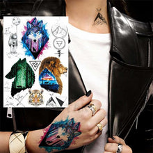 Load image into Gallery viewer, Realistic Black Temporary Small Big Tattoos Space Planets Animals Tatoos Waterproof  Face Hands Tattoos For Girls Mens
