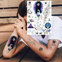 Load image into Gallery viewer, Realistic Black Temporary Small Big Tattoos Space Planets Animals Tatoos Waterproof  Face Hands Tattoos For Girls Mens
