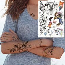 Load image into Gallery viewer, Realistic Black Temporary Small Big Tattoos Space Planets Animals Tatoos Waterproof  Face Hands Tattoos For Girls Mens
