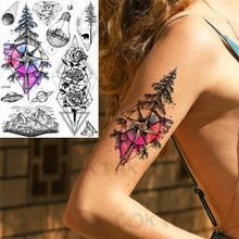 Load image into Gallery viewer, Realistic Black Temporary Small Big Tattoos Space Planets Animals Tatoos Waterproof  Face Hands Tattoos For Girls Mens
