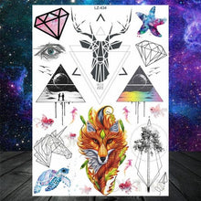 Load image into Gallery viewer, Realistic Black Temporary Small Big Tattoos Space Planets Animals Tatoos Waterproof  Face Hands Tattoos For Girls Mens
