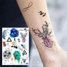 Load image into Gallery viewer, Realistic Black Temporary Small Big Tattoos Space Planets Animals Tatoos Waterproof  Face Hands Tattoos For Girls Mens
