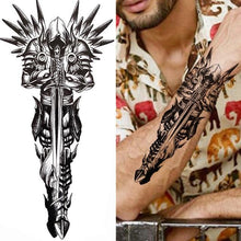 Load image into Gallery viewer, Realistic Full Arm Temporary Tattoos Sleeve Fake Tatoos Warrior Lion Tiger Flower Waterproof Tattoo Stickers For Womens Mens
