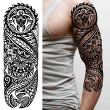 Load image into Gallery viewer, Realistic Full Arm Temporary Tattoos Sleeve Fake Tatoos Warrior Lion Tiger Flower Waterproof Tattoo Stickers For Womens Mens
