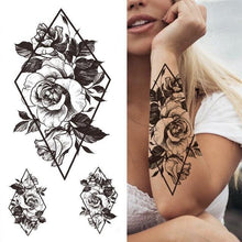 Load image into Gallery viewer, Realistic Full Arm Temporary Tattoos Sleeve Fake Tatoos Warrior Lion Tiger Flower Waterproof Tattoo Stickers For Womens Mens
