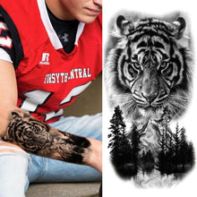 Load image into Gallery viewer, Realistic Full Arm Temporary Tattoos Sleeve Fake Tatoos Warrior Lion Tiger Flower Waterproof Tattoo Stickers For Womens Mens

