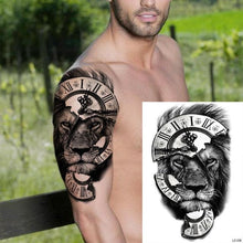Load image into Gallery viewer, Realistic Lion Temporary Tattoo Black Warrior Sticker Waterproof Luxury Tattoo For Men Women
