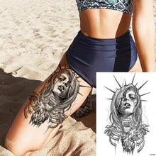 Load image into Gallery viewer, Realistic Lion Temporary Tattoo Black Warrior Sticker Waterproof Luxury Tattoo For Men Women
