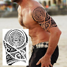 Load image into Gallery viewer, Realistic Lion Temporary Tattoo Black Warrior Sticker Waterproof Luxury Tattoo For Men Women
